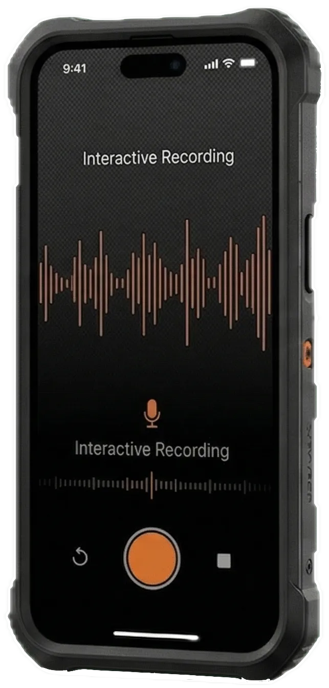 JobWalk app — voice recording interface