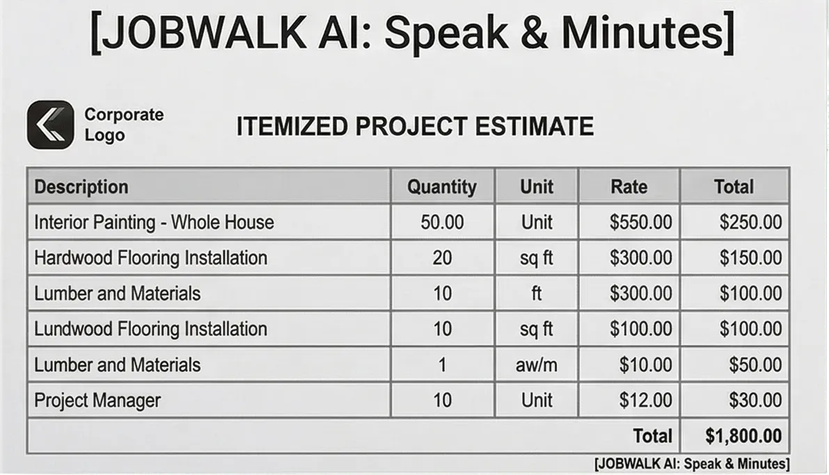 JobWalk AI estimate