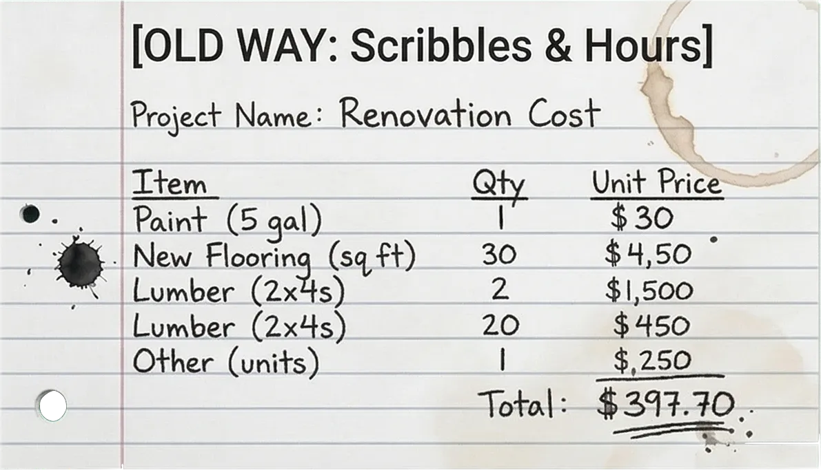 Old way: manual estimate